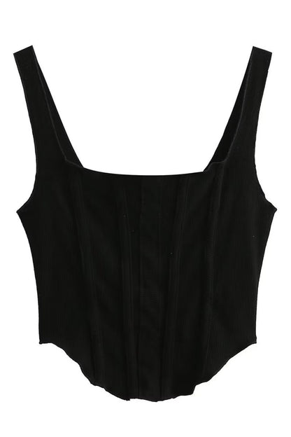 Conjunto de dos piezas de blusa y corsé de piel sintética recortada de Apphia 