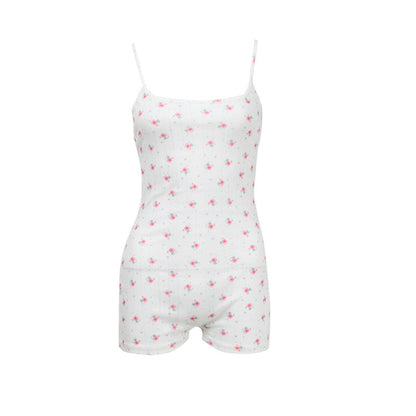 Mono sexy con tirantes y espalda descubierta para mujer, con cordones y estampado floral