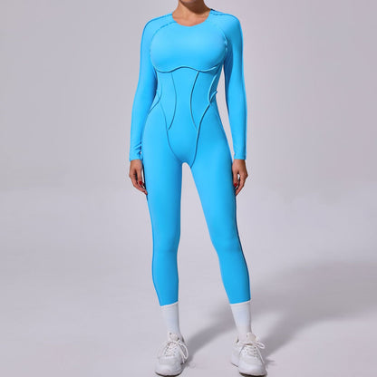 Autumn Sand Winter One Piece Sports Yoga Jumpsuit Backless Tight Long Sleeved Trousers Jumpsuit