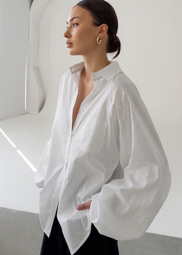 Elara – Oversized Cotton Button-Up Shirt
