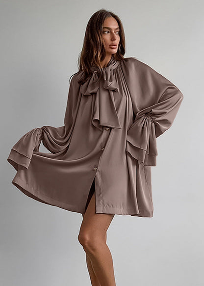 Opulent Grace - Bow Tie Blouse Dress