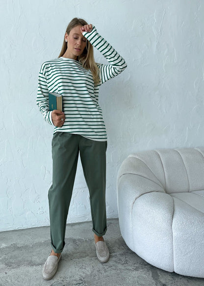 Sienna Coast - Rust Stripe Long Sleeve Tee