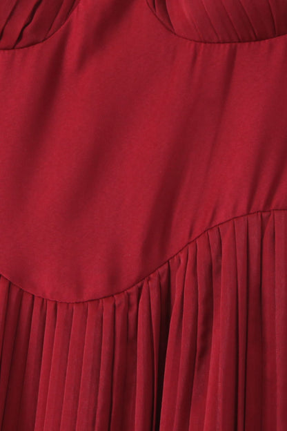 Vestido largo plisado sin tirantes Alice 