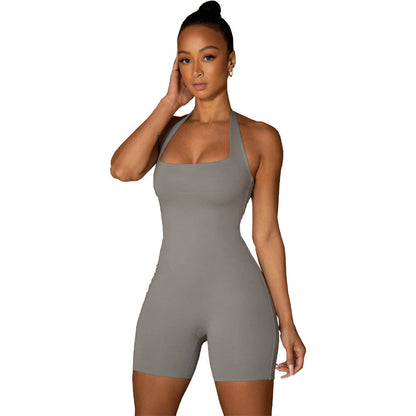 Women Clothing Solid Color Casual Exercise Yoga Shaping Romper