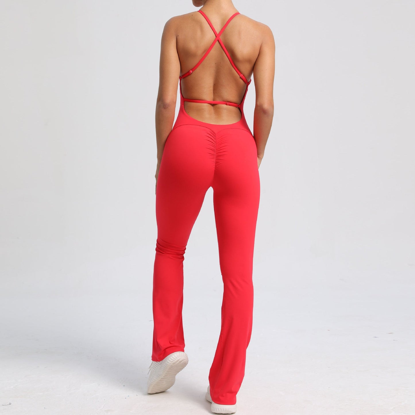 Adjustable Shoulder Strap Beauty Back One Piece Peach Hip Sports Fitness Clothes Micro Pull Yoga Jumpsuit Jumpsuit