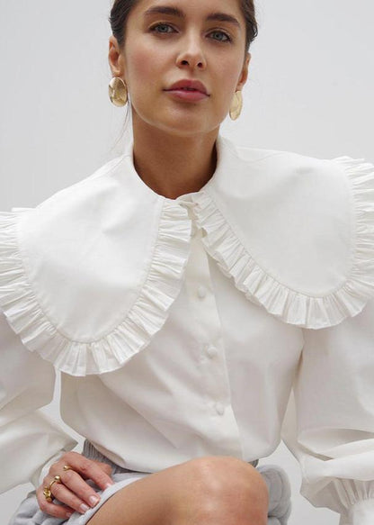 Victorian Elegance Ruffled Collar Blouse