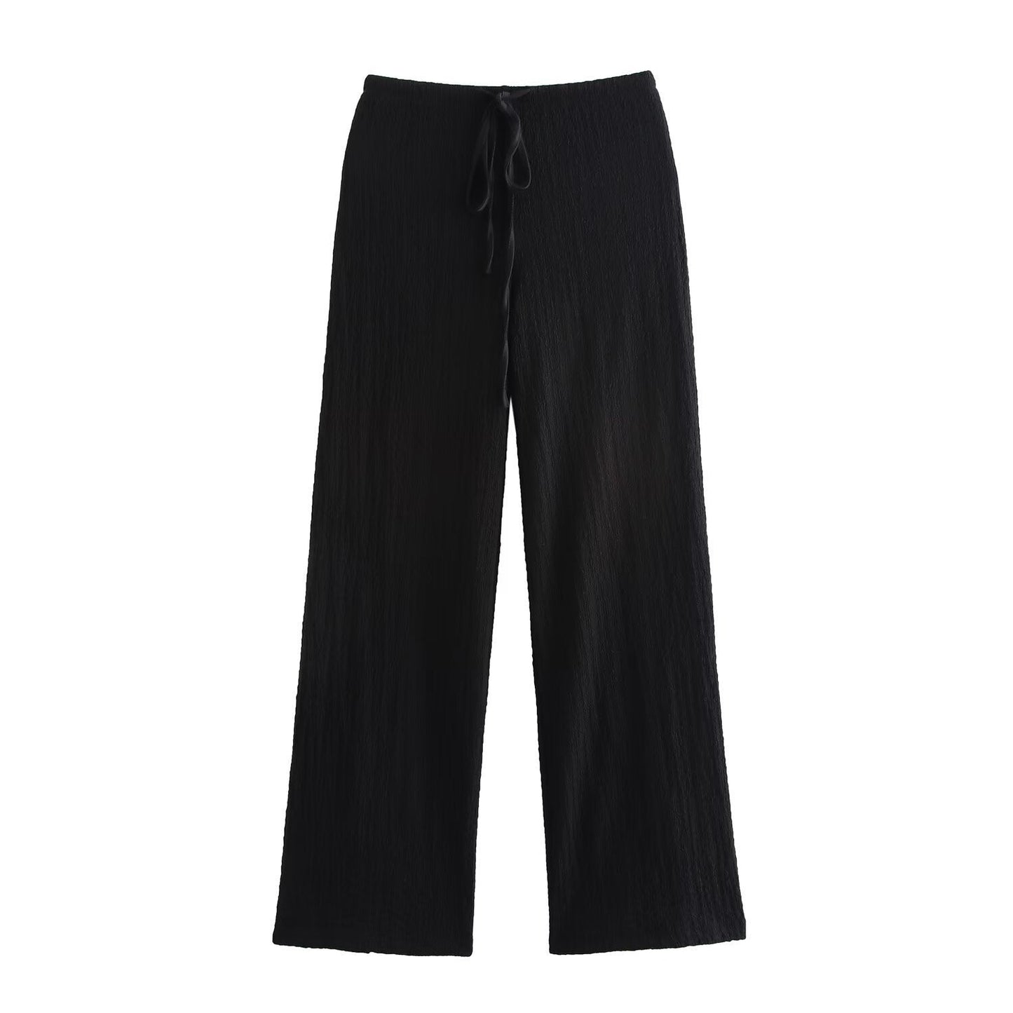 Conjunto informal de dos piezas con chaqueta, chaleco y pantalones rectos de cintura alta con textura para mujer