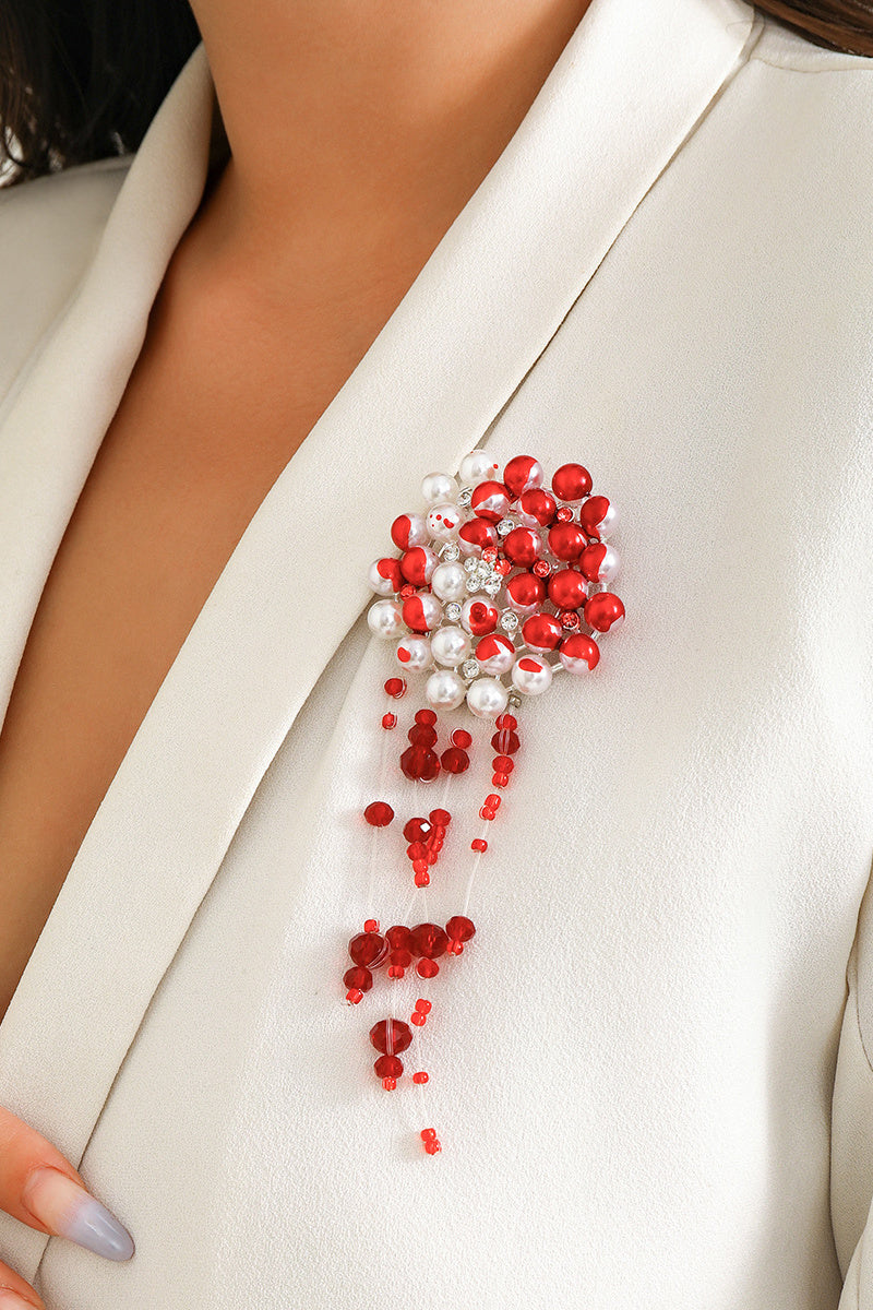 Dripping Blood Pearl Brooch