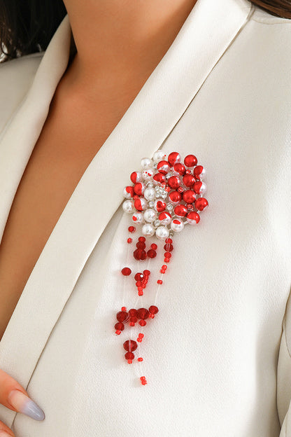 Dripping Blood Pearl Brooch