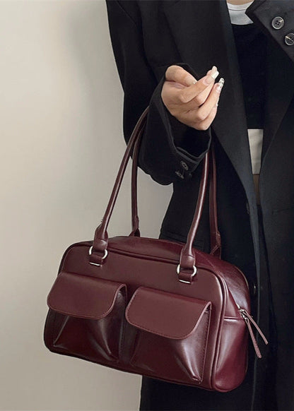 Skyline Pocket Duo - Structured Shoulder Bag with Double Front Pouches