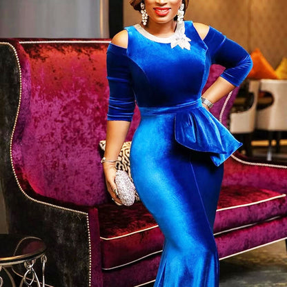 Women Clothing Spring Summer Slim Fit Off Shoulder Evening Dress