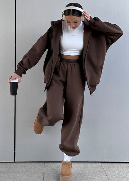 Urban Edge - Oversized Zip Hoodie & Sweatpants Set