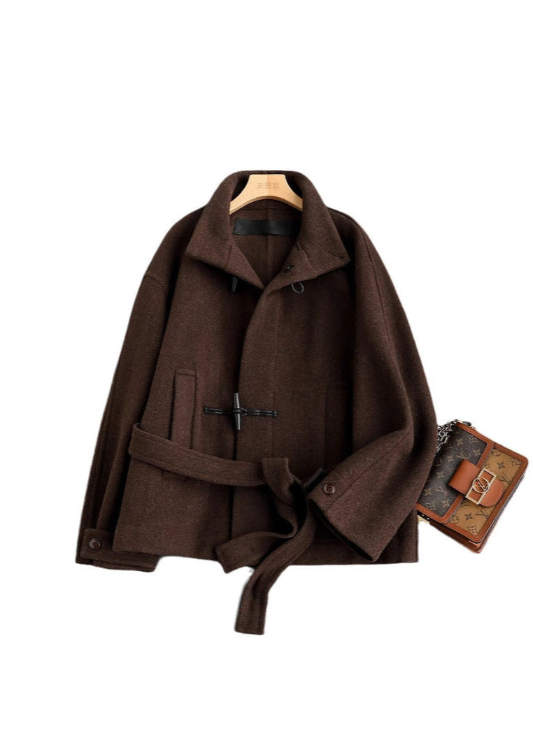 Fiona - Belted Wool Toggle Coat