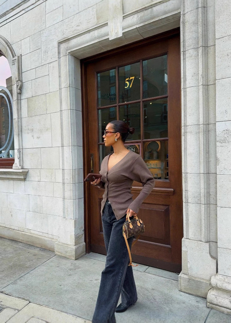 Chic Essence - Button-Up Knit Cardigan