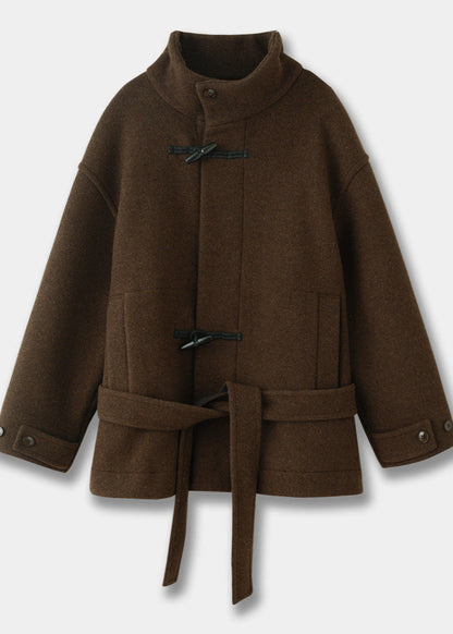 Fiona - Belted Wool Toggle Coat