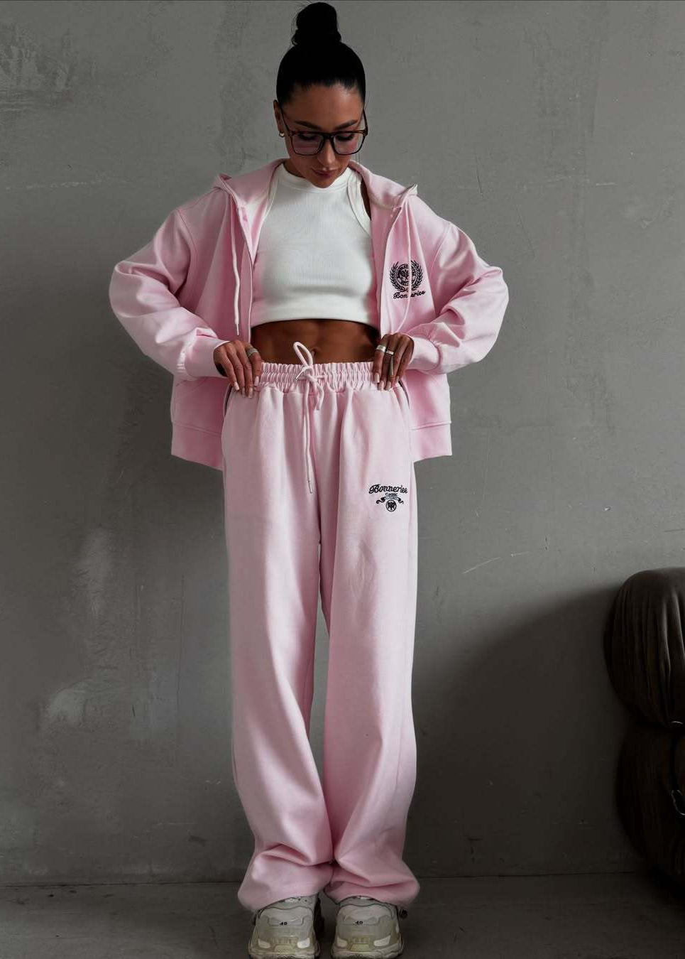 Varsity Emblem Hoodie & Wide-Leg Lounge Set