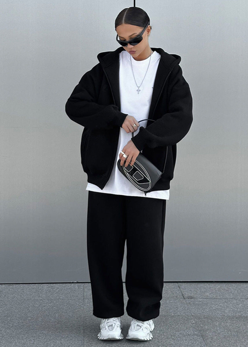 Urban Edge - Oversized Zip Hoodie & Sweatpants Set