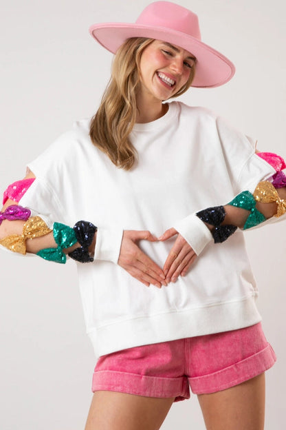 Sudadera de manga larga con lazo de verano que combina con todo para mujer