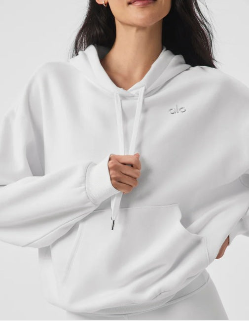 Autumn Winter Sports Hoodie 3D Emboridery Label Loose Women Warm Hoodie Sets