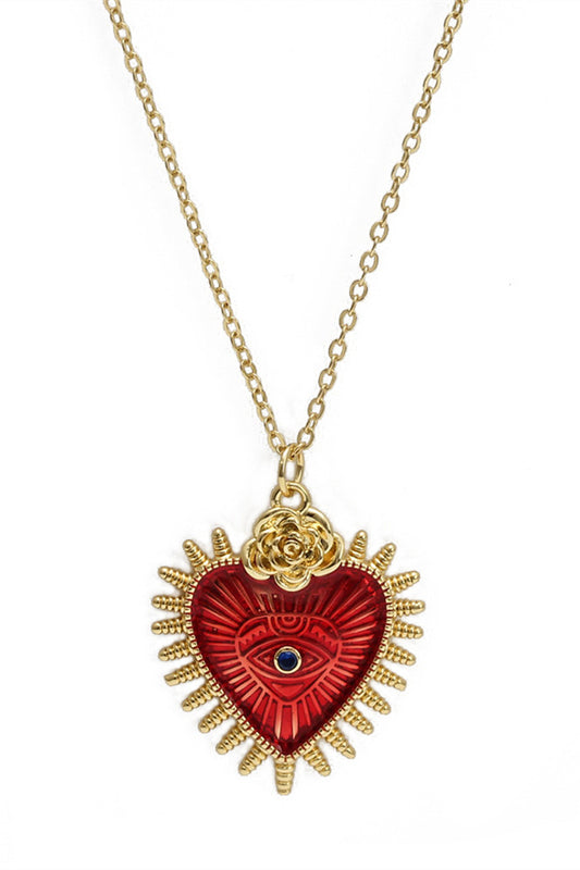 Evil Eye Heart Shaped Necklace