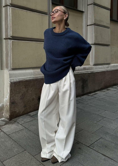 Midnight Blue Relaxed Knit Sweater