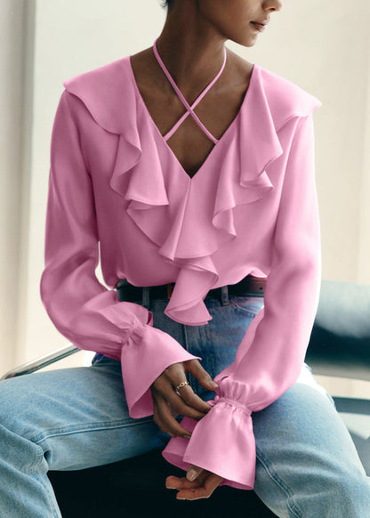 Valencia - Ruffled Halter Blouse