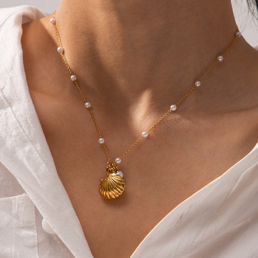 Oceana Pearl Charm Necklace