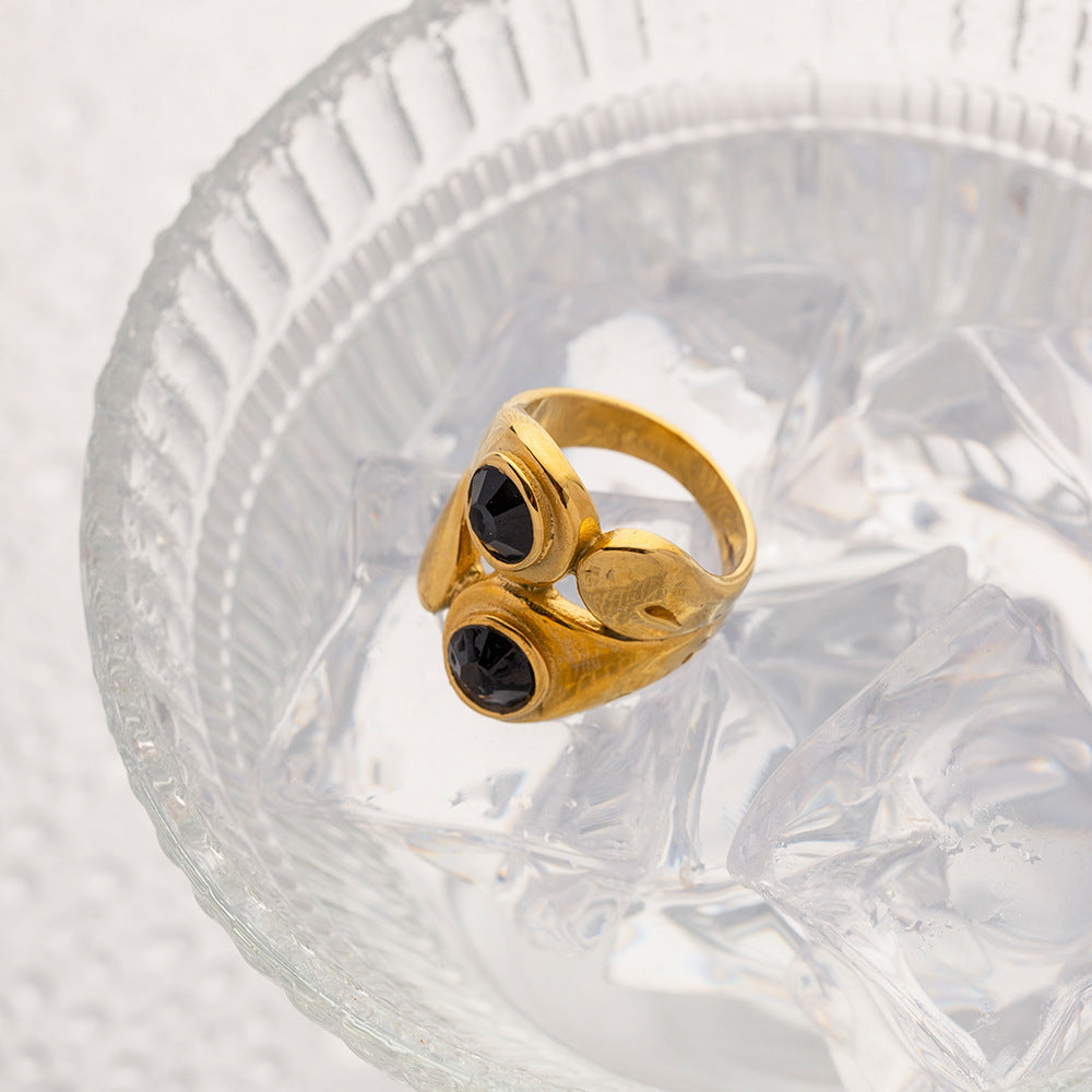 Onyx Duo Gold Ring