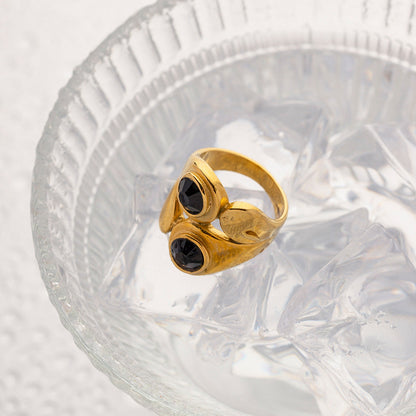 Onyx Duo Gold Ring