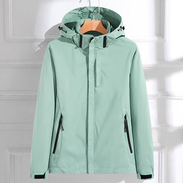 Elegant Casual Waterproof Outdoor Rain Jacket with Hood for Women | Great for Outdoor Activities