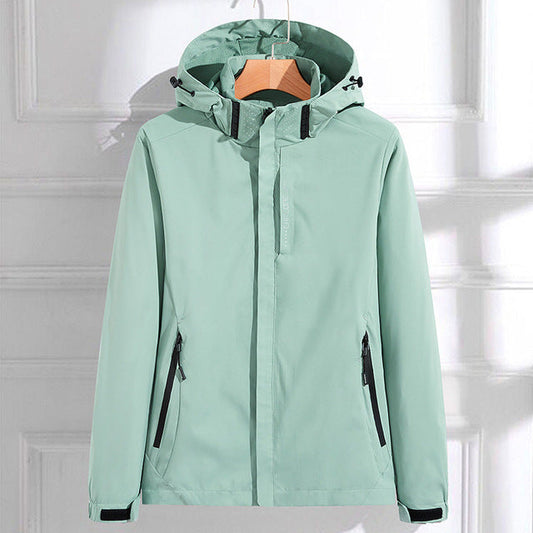 Elegant Casual Waterproof Outdoor Rain Jacket with Hood for Women | Great for Outdoor Activities