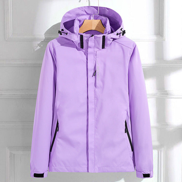 Elegant Casual Waterproof Outdoor Rain Jacket with Hood for Women | Great for Outdoor Activities