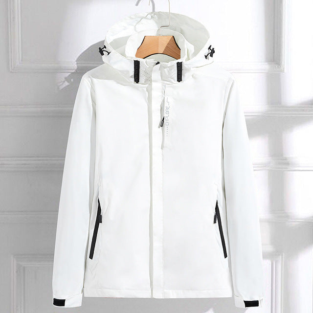 Elegant Casual Waterproof Outdoor Rain Jacket with Hood for Women | Great for Outdoor Activities