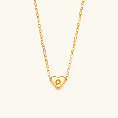 Golden Heartbeat - Initial Necklace
