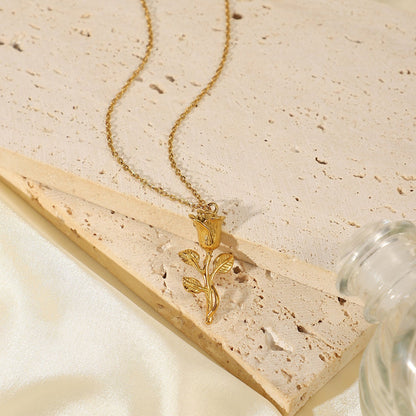 Rosella Gold Rose Necklace