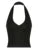 Tops halter sexys sin espalda para mujer, camiseta sin mangas ajustada con cuello en V básica lisa negra, top corto elegante, camisetas de calle de verano