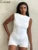 Monos lisos y sencillos para mujer, de verano, nuevos, básicos, sin espalda, sin mangas, ajustados, para niñas, tendencia diaria, deportivos de calle, de una pieza