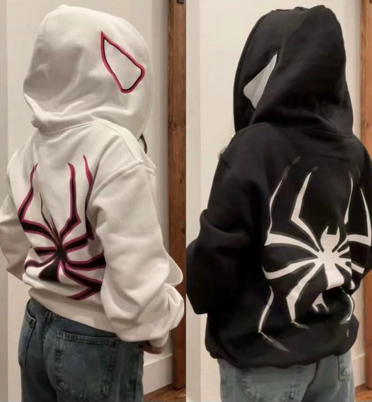 Sudadera con capucha y sudaderas para parejas de Halloween europeas personalizadas Y2K para mujer, Spider Woman grande