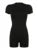 Monos ajustados sexis grises con cuello redondo y cremallera en la espalda, de manga corta, para mujer, color negro, liso, básicos, informales, deportivos, de verano