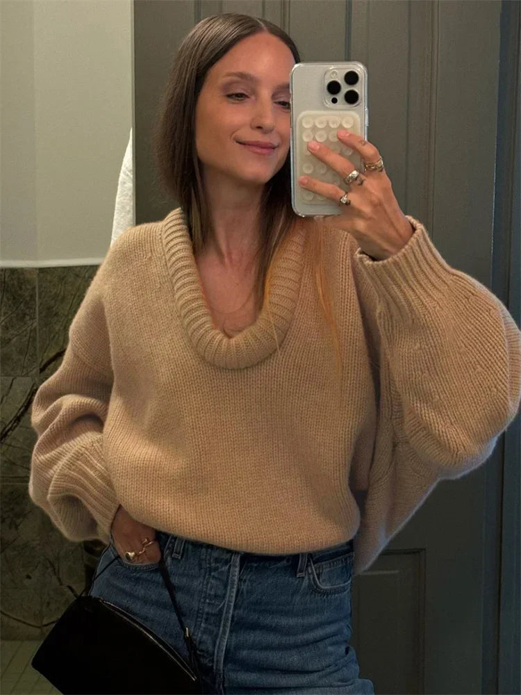 Suéter de punto de otoño, jersey holgado informal de retazos para mujer, cuello redondo, a rayas, manga larga, jersey de punto para mujer Y2k