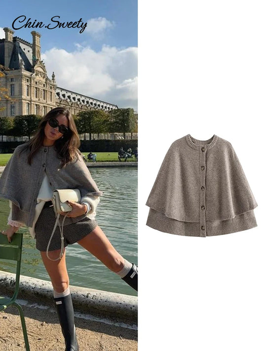 Autumn Shawl Style Short Sweater Cardigan Women Loose Single-breasted Simple Knitwear Top Fashion Lady Causal Solid Pullover