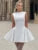 Backless High Waist A-line Sexy Mini Dress For Women Robe Fashion Solid O Neck Bodycon Club Party Sexy Dress Elegant