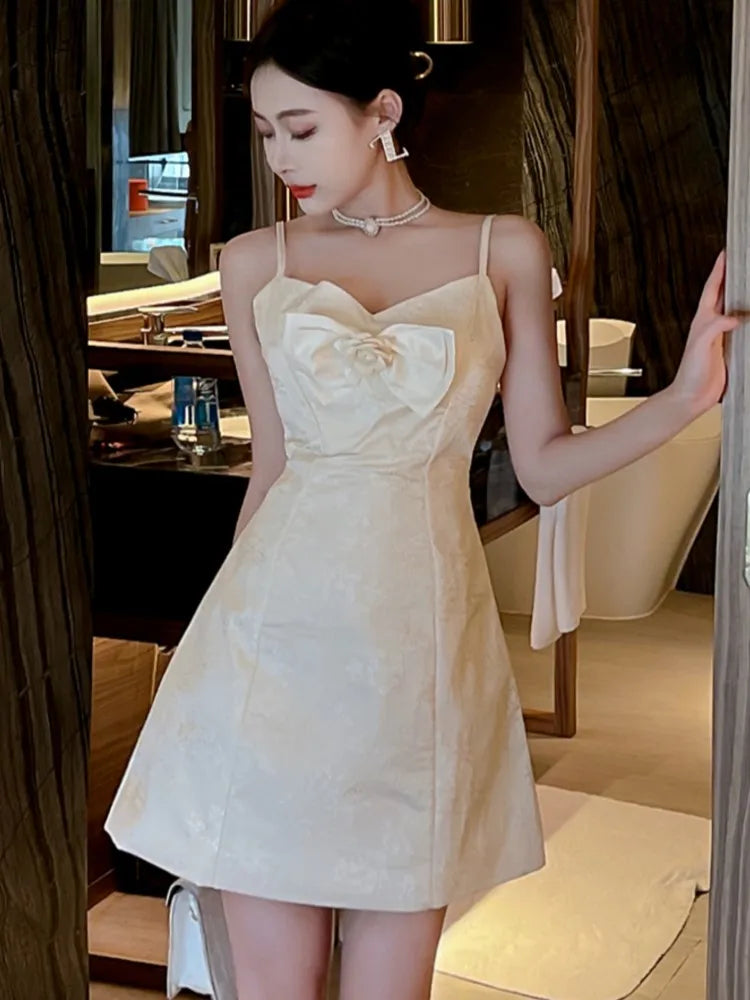 Vestido mini dulce Y2K para mujer, sexy, con tirantes finos, estilo princesa, para fiesta de cumpleaños, vestidos cortos ajustados de verano y primavera, línea A, nuevo