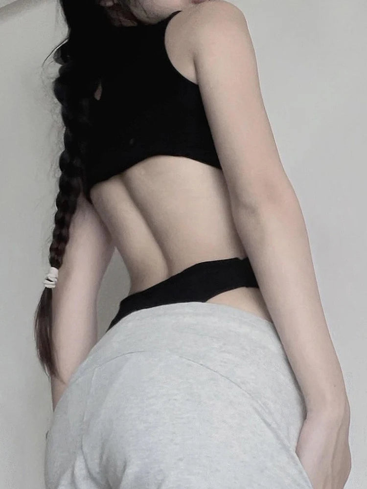 Body sexy con agujeros para fiesta rave, sin mangas, sin espalda, negro, ajustado, para mujer, para salidas nocturnas