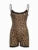 Sleeveless Skinny Sexy Leopard Rompers Contrast Lace Patchwork Camisole Bodys Women Vintage Rave Street Club Playsuit