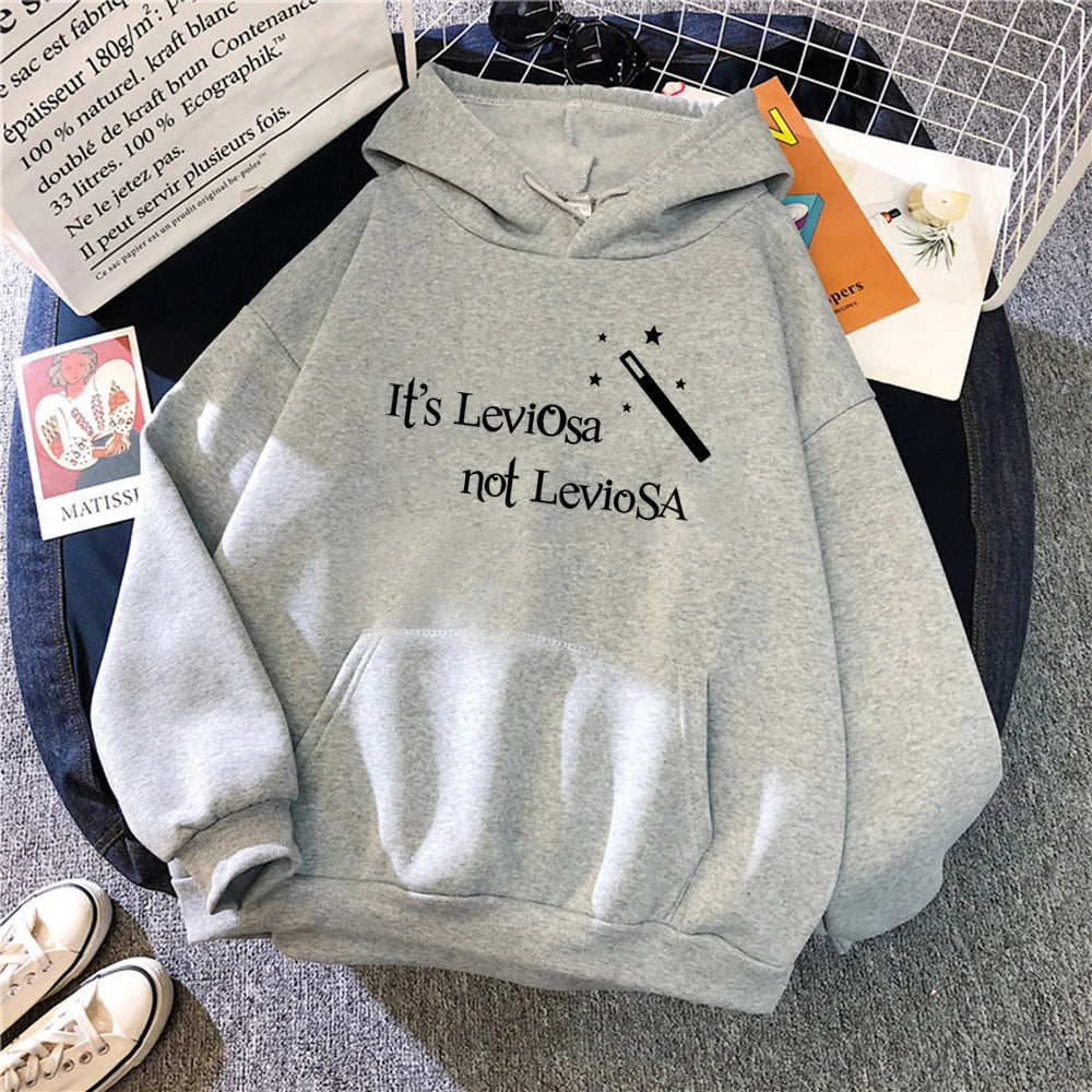Sudadera con capucha mágica de Leviosa para mujer, estilo hipster, ropa deportiva divertida a la moda, ropa holgada de gran tamaño, tops suaves para mujer