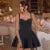 2025 New Party Spaghetti Strap Dress Women’s Fashion Backless Sexy Mini Dress Plunge Elegant Folds Suspender Dress Female