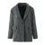 2 Pieces 1 Set  CHILL Notched Tweed Weave Oversized Blazer High Waist Package Hips A-line Mini Skirt Suits Matching Gray