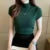 Blusas y tops de mujer Blusa de manga corta de verano para mujer Blusas de mujer de moda Blusa de punto de cuello alto Tops de camisa