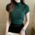 Blusas y tops de mujer Blusa de manga corta de verano para mujer Blusas de mujer de moda Blusa de punto de cuello alto Tops de camisa